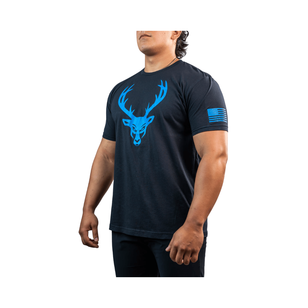 Bucked Up Black/Blue Flag Tee