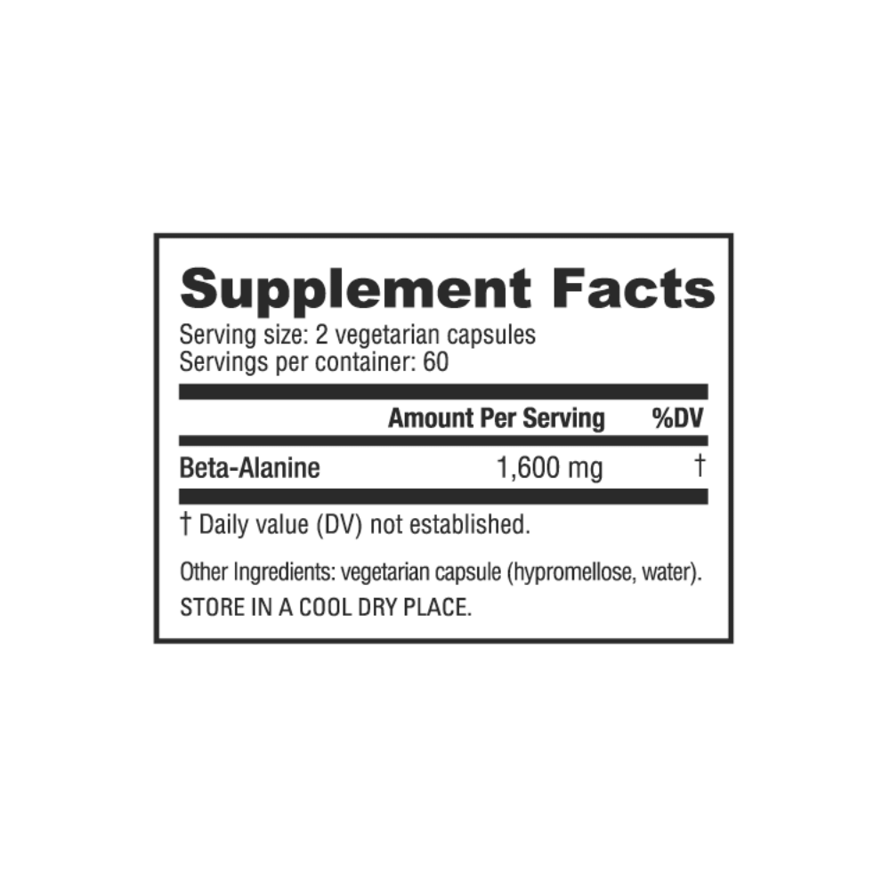 NutraBio Beta Alanine 800mg 120 caps
