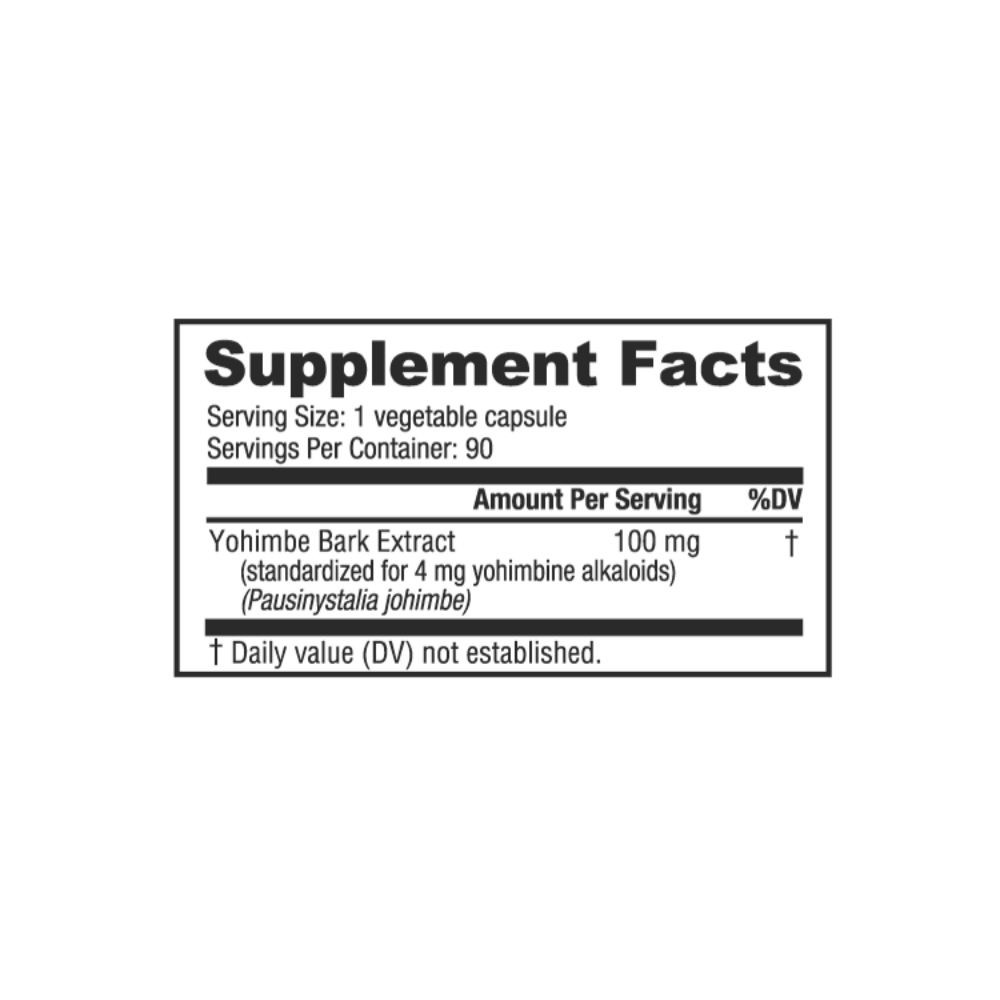 NutraBio Yohimbe Extract 4mg 90 caps