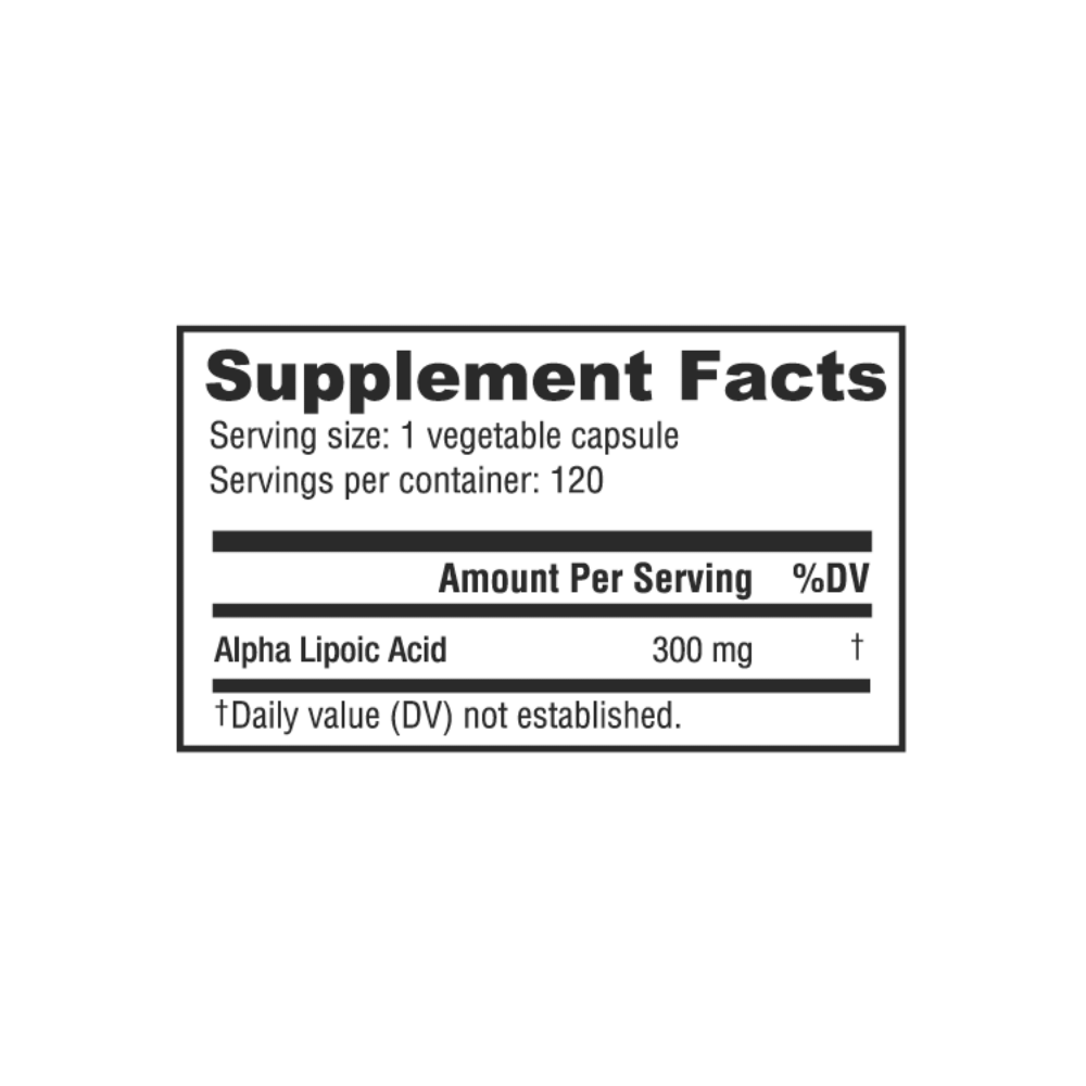 NutraBio ALA 300mg 120 caps