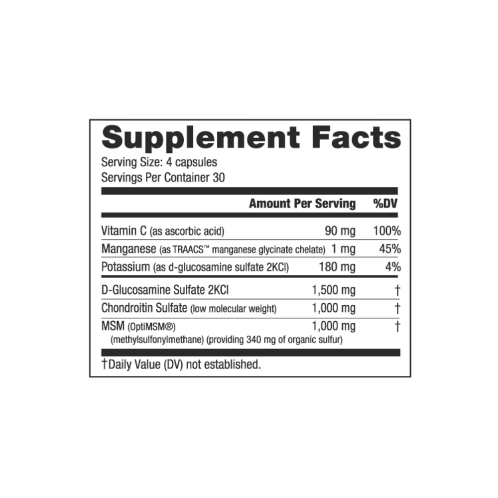 NutraBio Glucosamine Chondroitin MSM 120