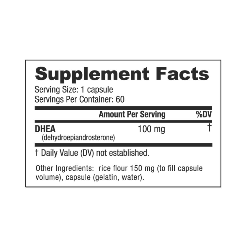 NutraBio DHEA 100mg 60 caps
