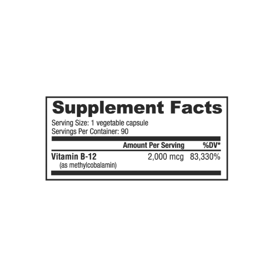 NutraBio Methyl B-12 2000mcg 90 caps