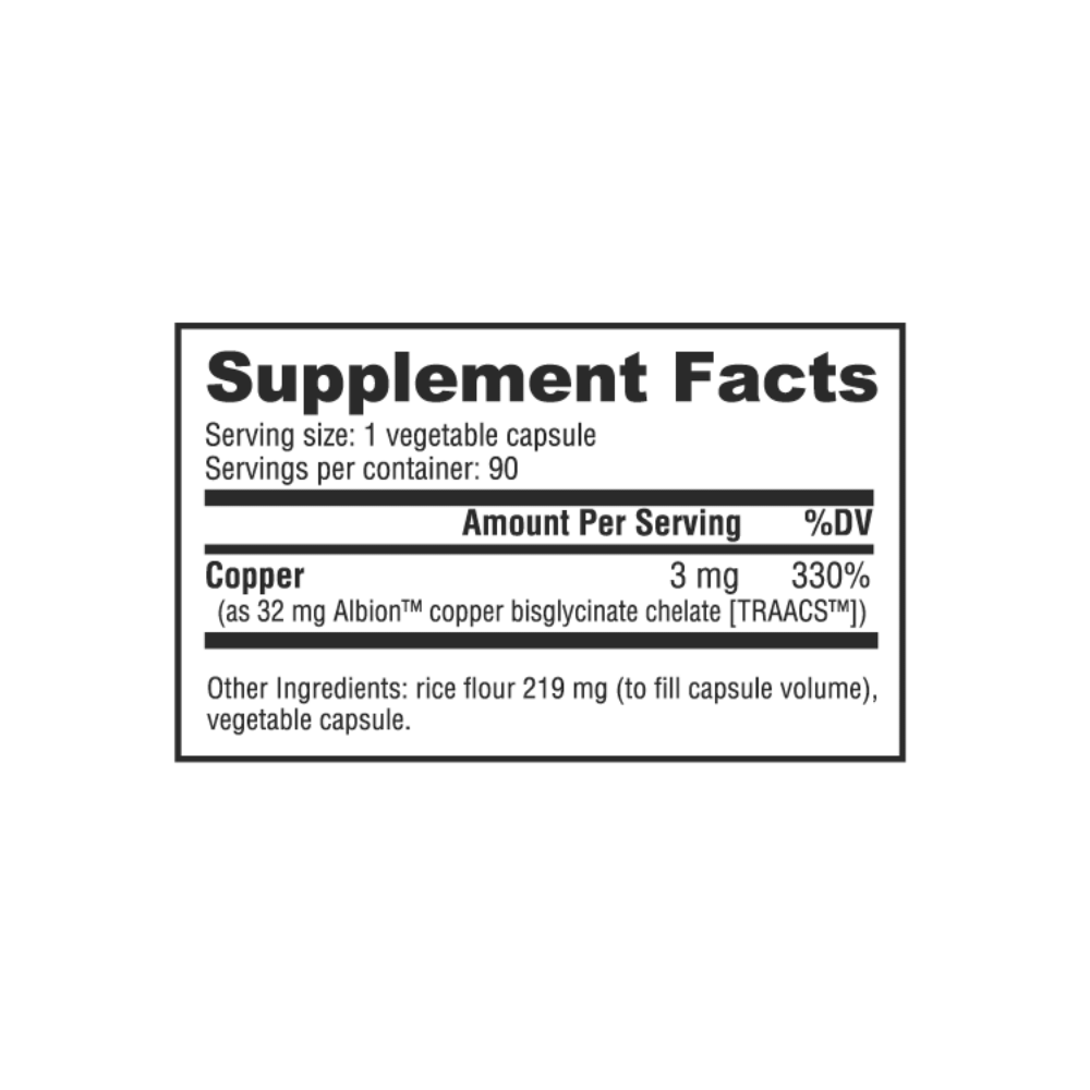 NutraBio Copper Chelate 3 mg 90 caps