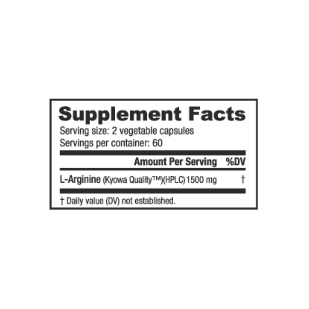 NutraBio Arginine 750mg 120 caps