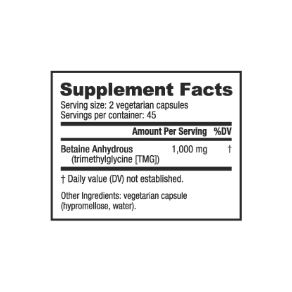 NutraBio TMG 500mg 90 caps