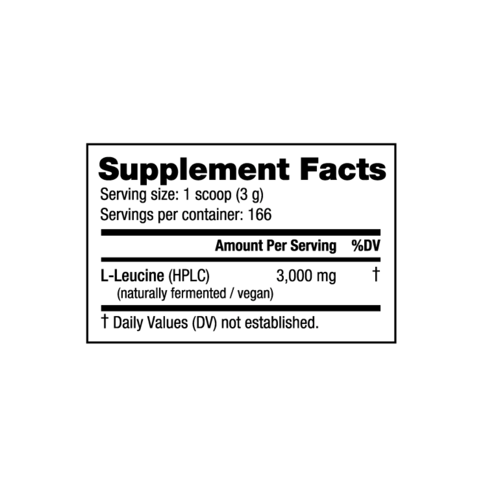 NutraBio L-Leucine 500g Powder