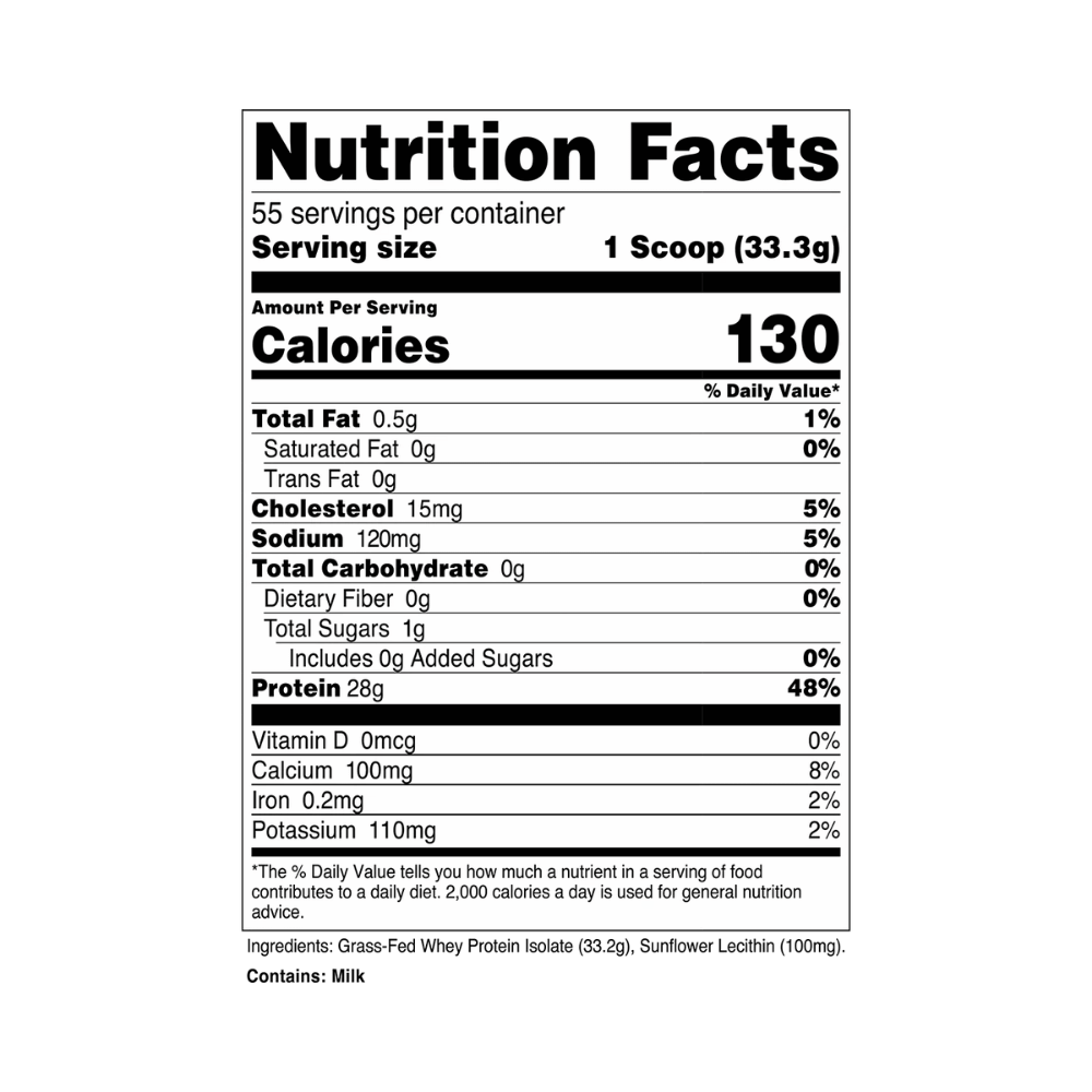 100% Grass-Fed Whey Isolate 4lb