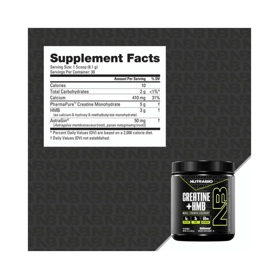 NutraBio Creatine + HMB