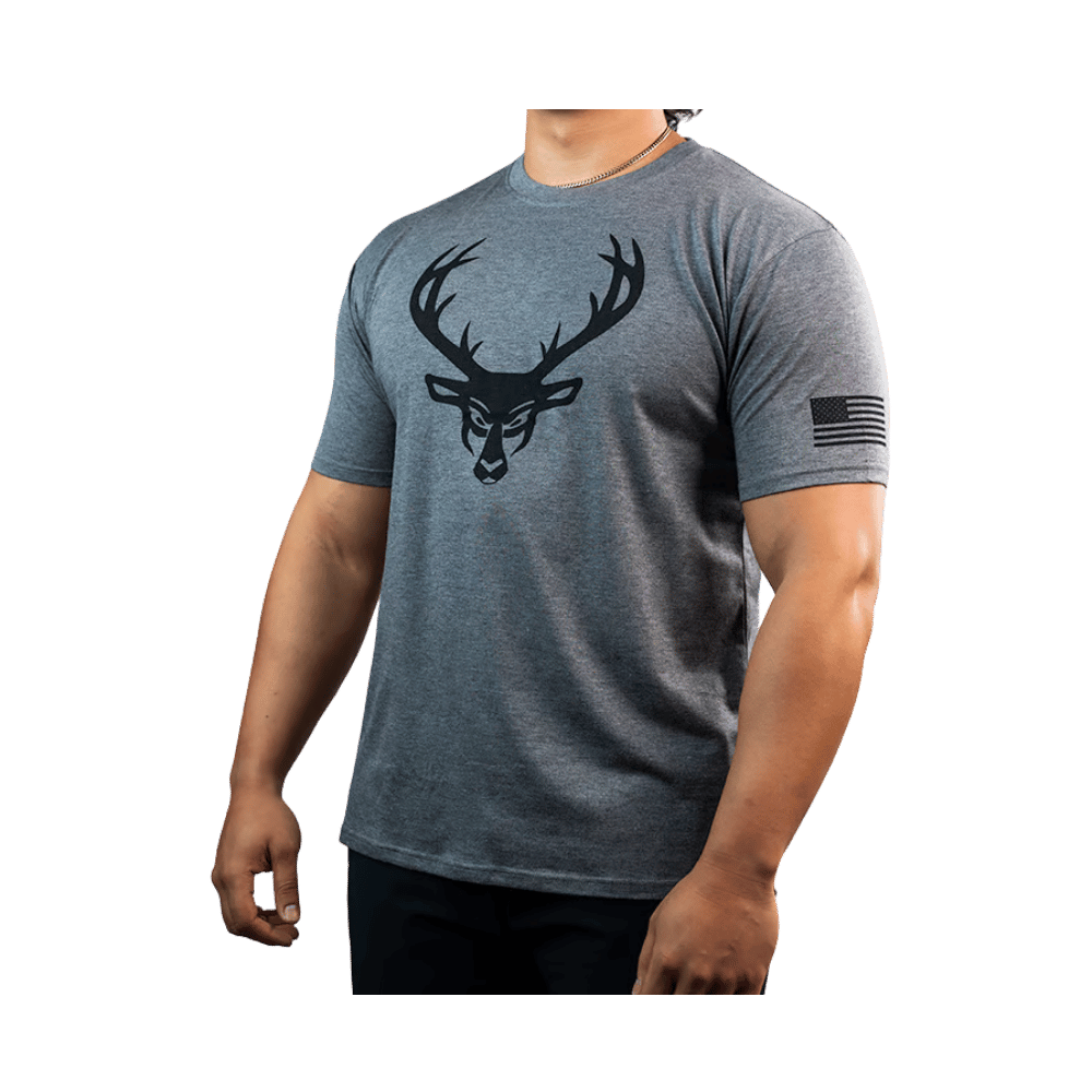Bucked Up Gray/Black Flag Tee
